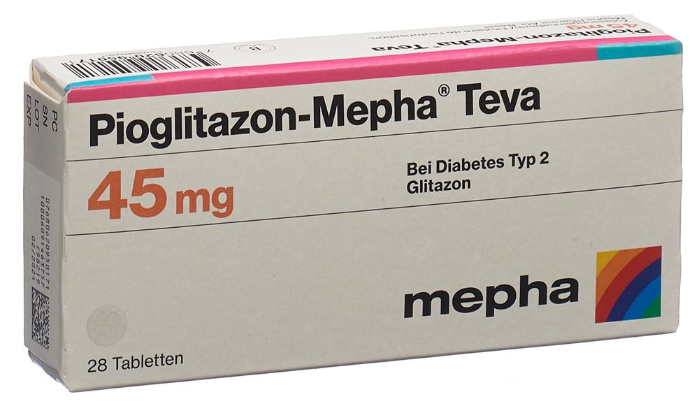 PIOGLITAZONE Mepha Teva 45 mg, image principale