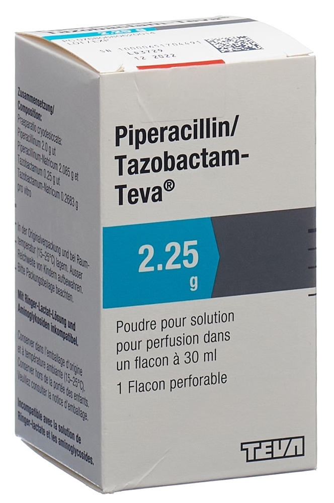 PIPERACILLINE TAZOBACTAM Teva 2.25 g, image 2 sur 2