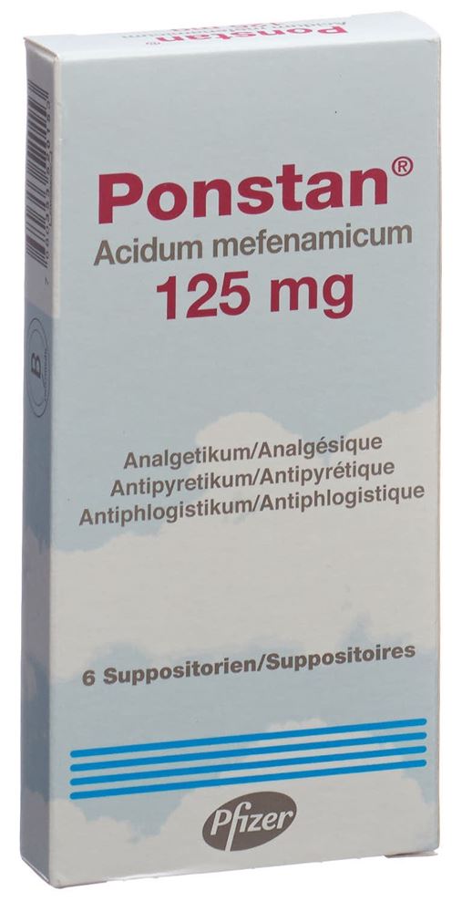 Ponstan Supp 125 mg Kind Blist 6 Stk, Hauptbild