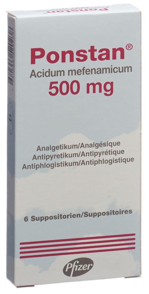 Ponstan supp 500 mg adult blist 6 pce, image principale