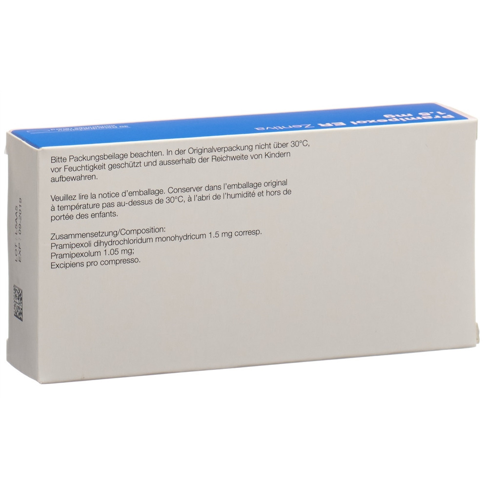 PRAMIPEXOLE Zentiva 1.5 mg, image 2 sur 2