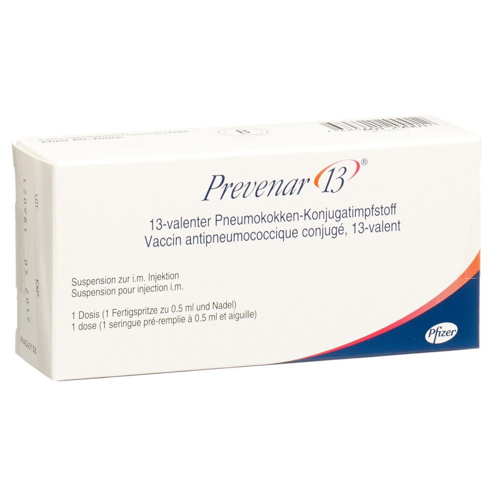 PREVENAR Inj Susp mit Nadeln Fertspr 0.5 ml, Hauptbild