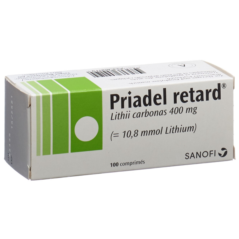 Priadel cpr ret 400 mg retard blist 100 pce, image 2 sur 2