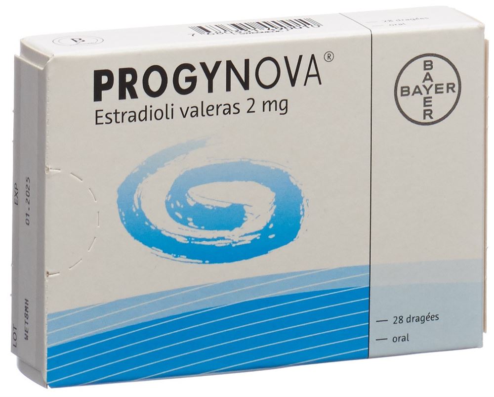 PROGYNOVA Drag 2 mg Blist 28 Stk, Hauptbild