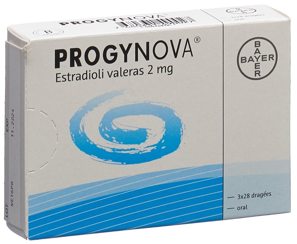 PROGYNOVA Drag 2 mg Blist 28 Stk, Hauptbild