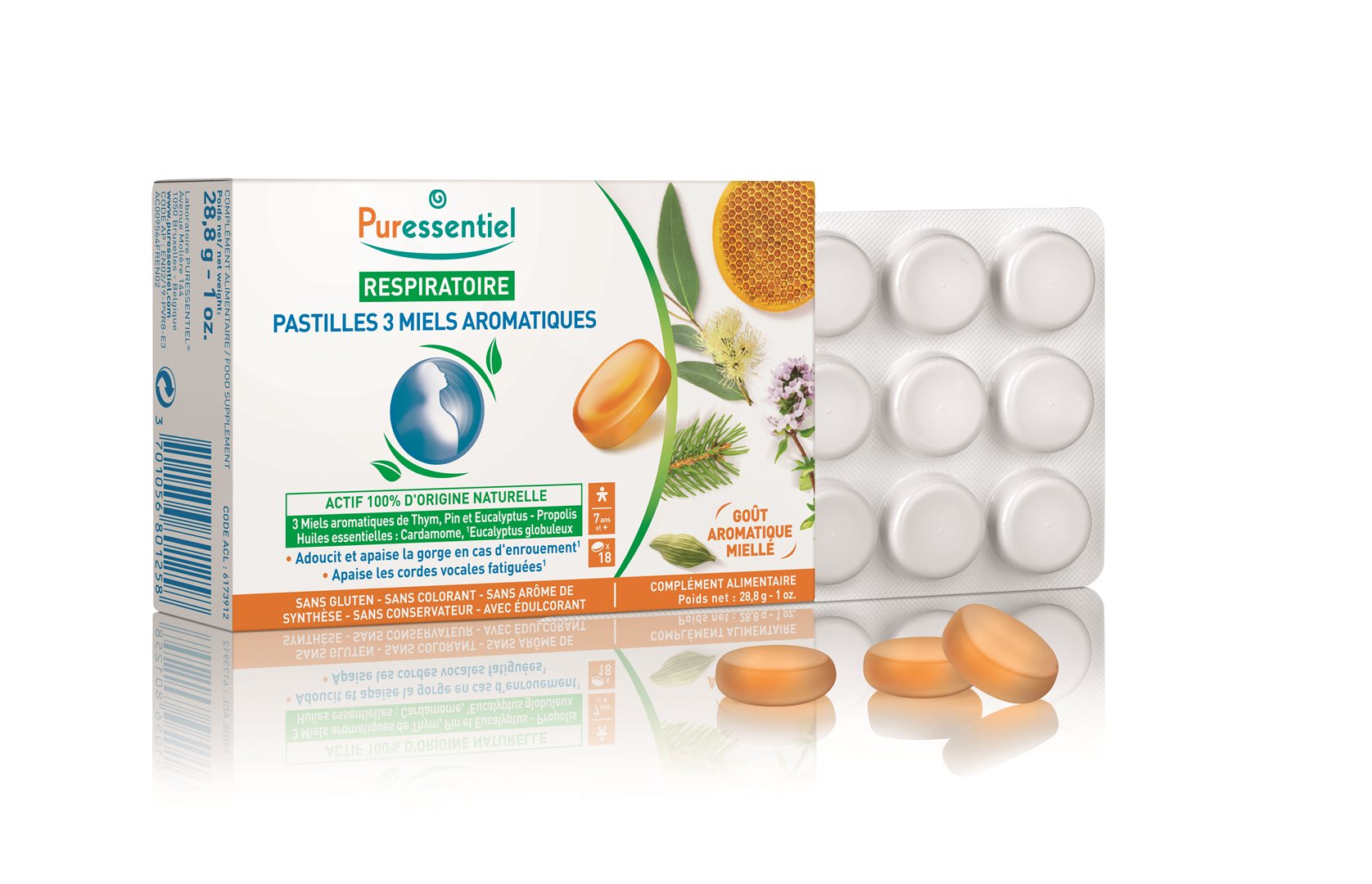 Puressentiel Lutschtabl Atemwege mit 3 Honigsorten 18 Stk