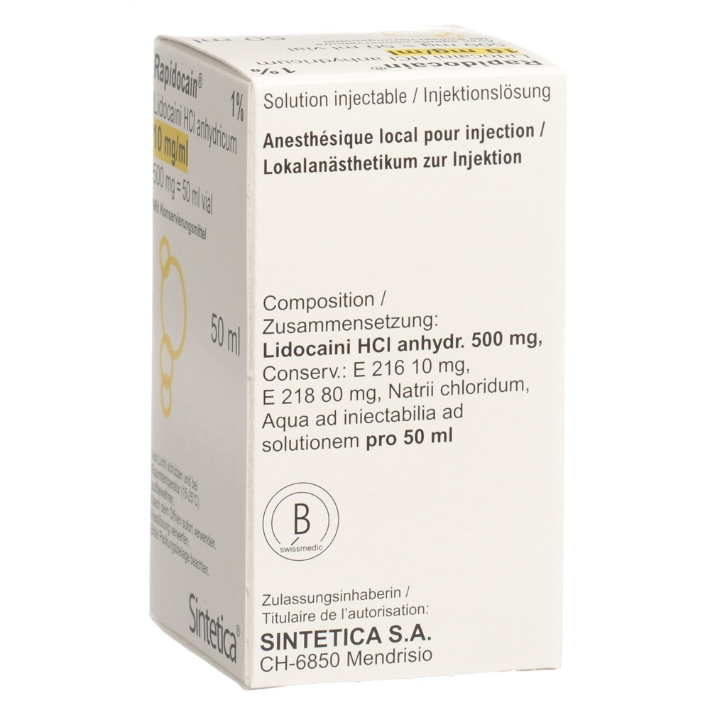 RAPIDOCAIN Inj Lös 500 mg/50ml Vial 50 ml, Bild 2 von 2