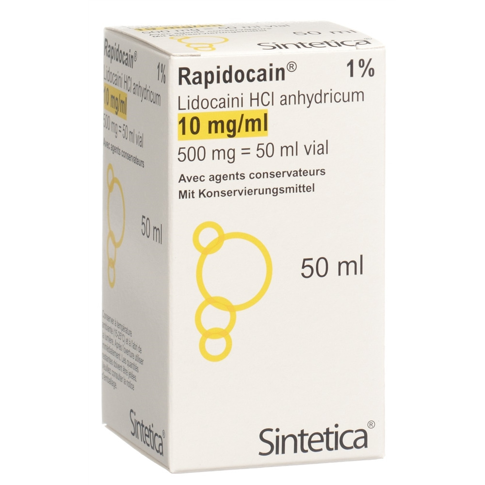 RAPIDOCAIN Inj Lös 500 mg/50ml Vial 50 ml, Hauptbild