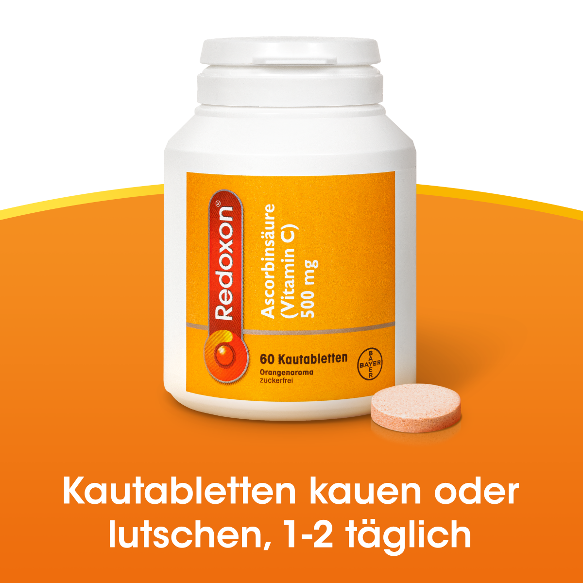 REDOXON cpr croquer 500 mg aromatisés à l'orange sans sucre bte 60 pce, image 2 sur 6