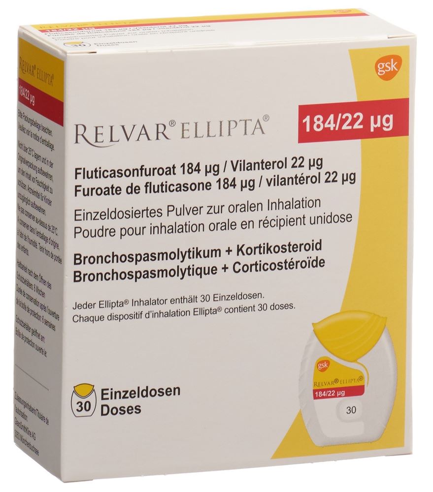 RELVAR ELLIPTA Inh Plv 184mcg/22mcg 30 Dos, Hauptbild