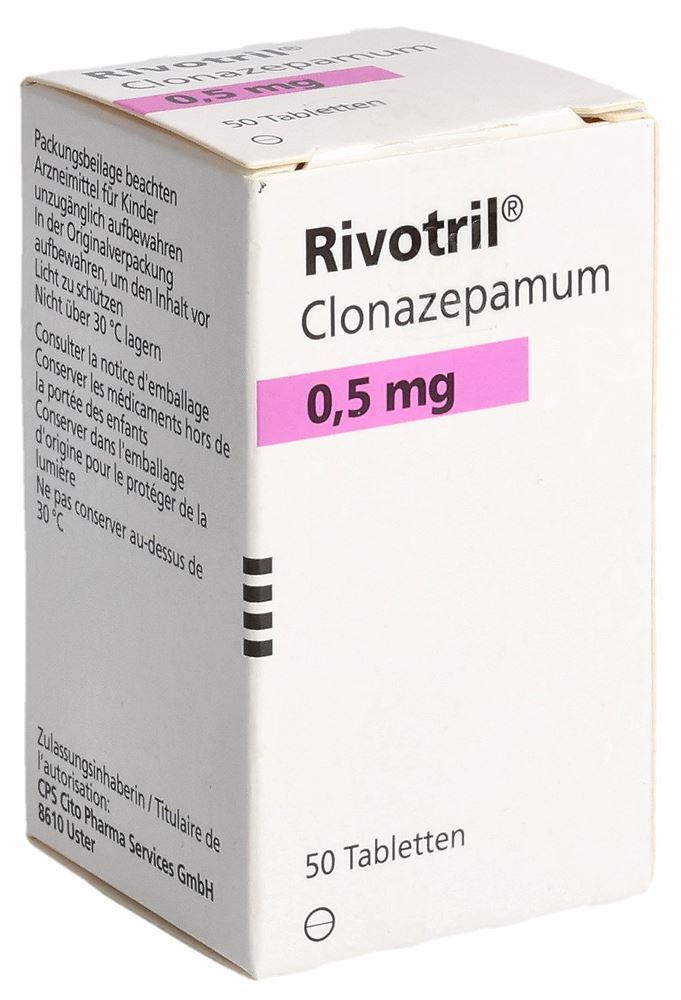 RIVOTRIL Tabl 0.5 mg Fl 50 Stk, Hauptbild