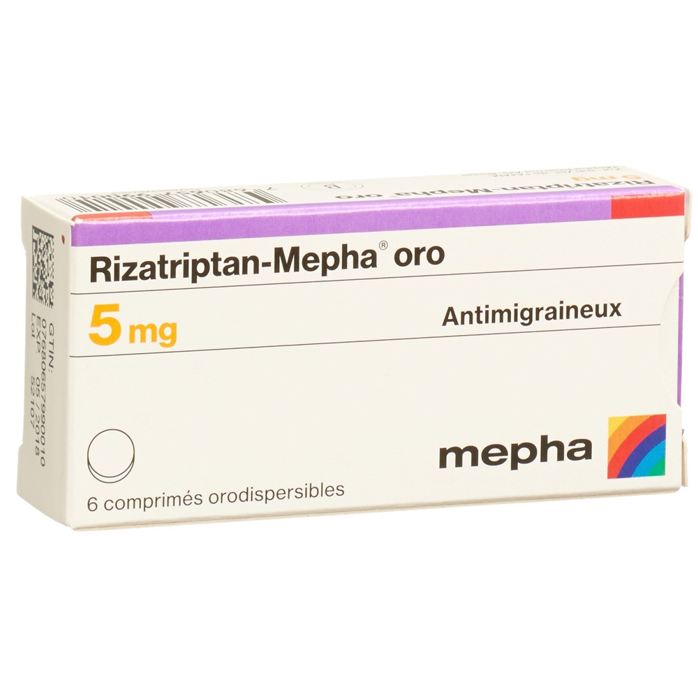 RIZATRIPTAN Mepha oro 5 mg, image 2 sur 2