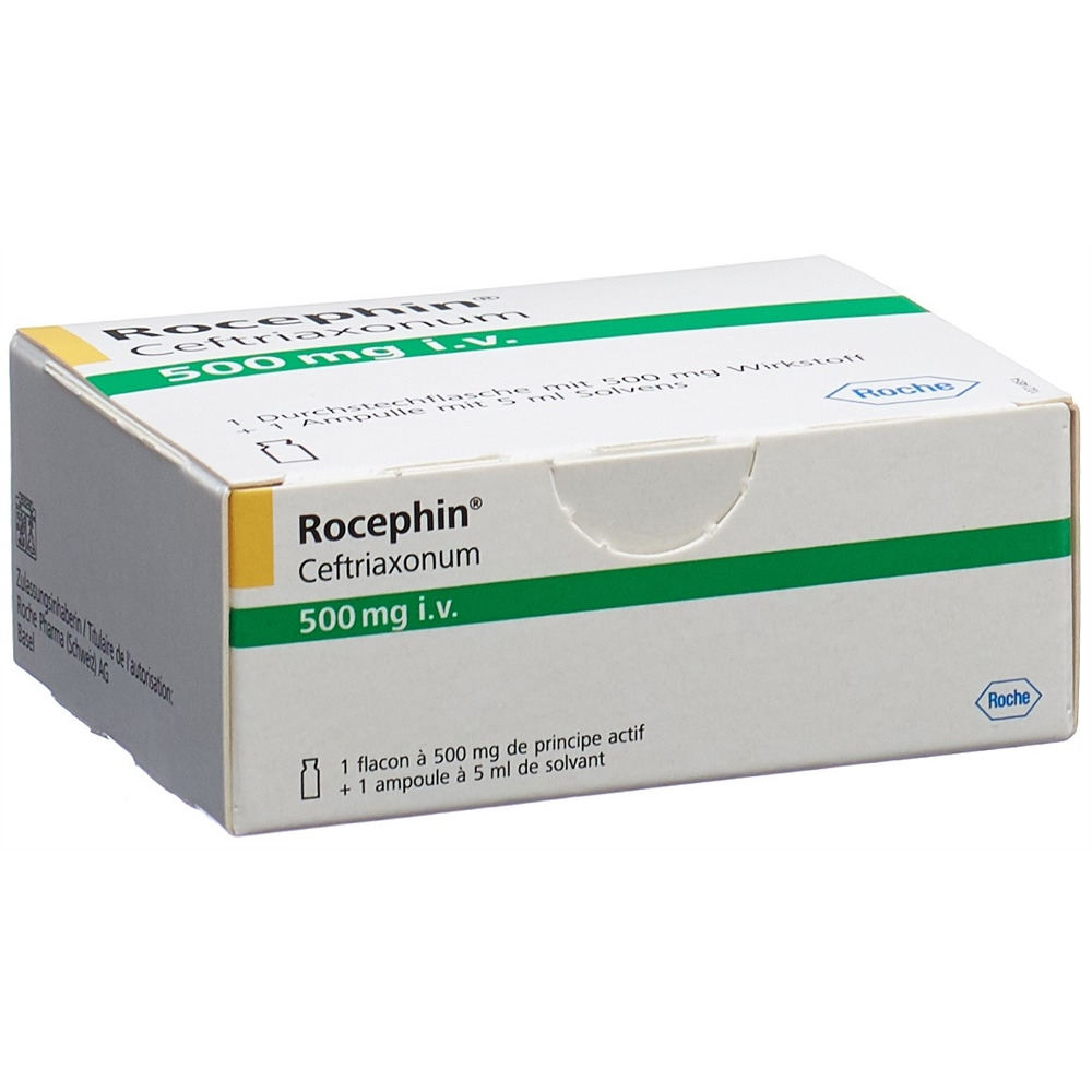 ROCEPHIN subst sèche 500 mg i.v. avec solvant flac 1 pce, image 2 sur 2