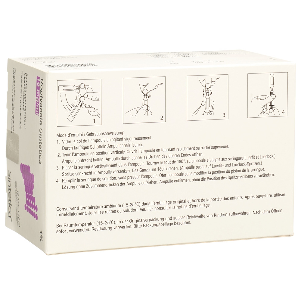 ROPIVACAINE Sintetica 10 mg/ml, image 2 sur 2