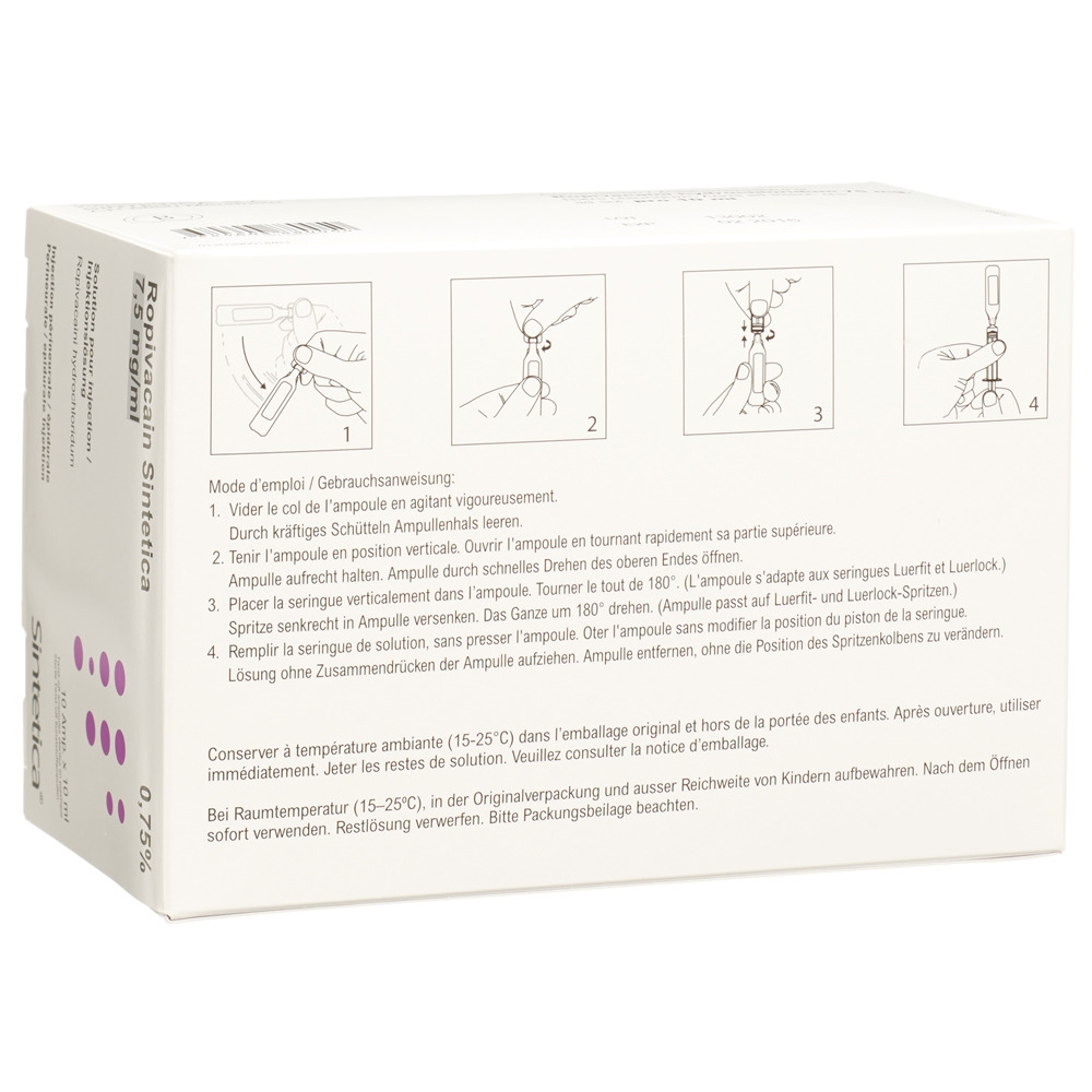 ROPIVACAINE Sintetica 7.5 mg/ml, image 2 sur 2