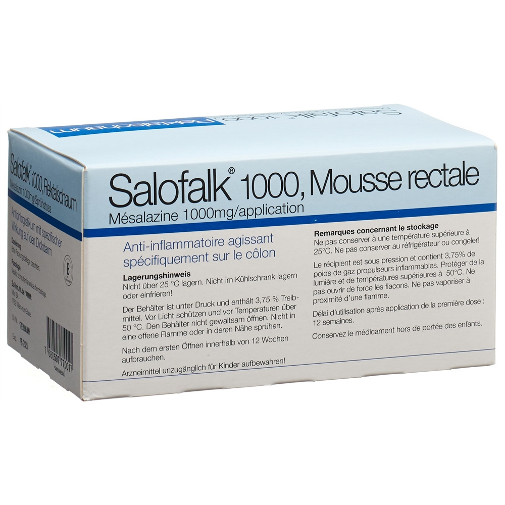 SALOFALK mousse rectale 1000 mg fl 80 g, image 2 sur 2