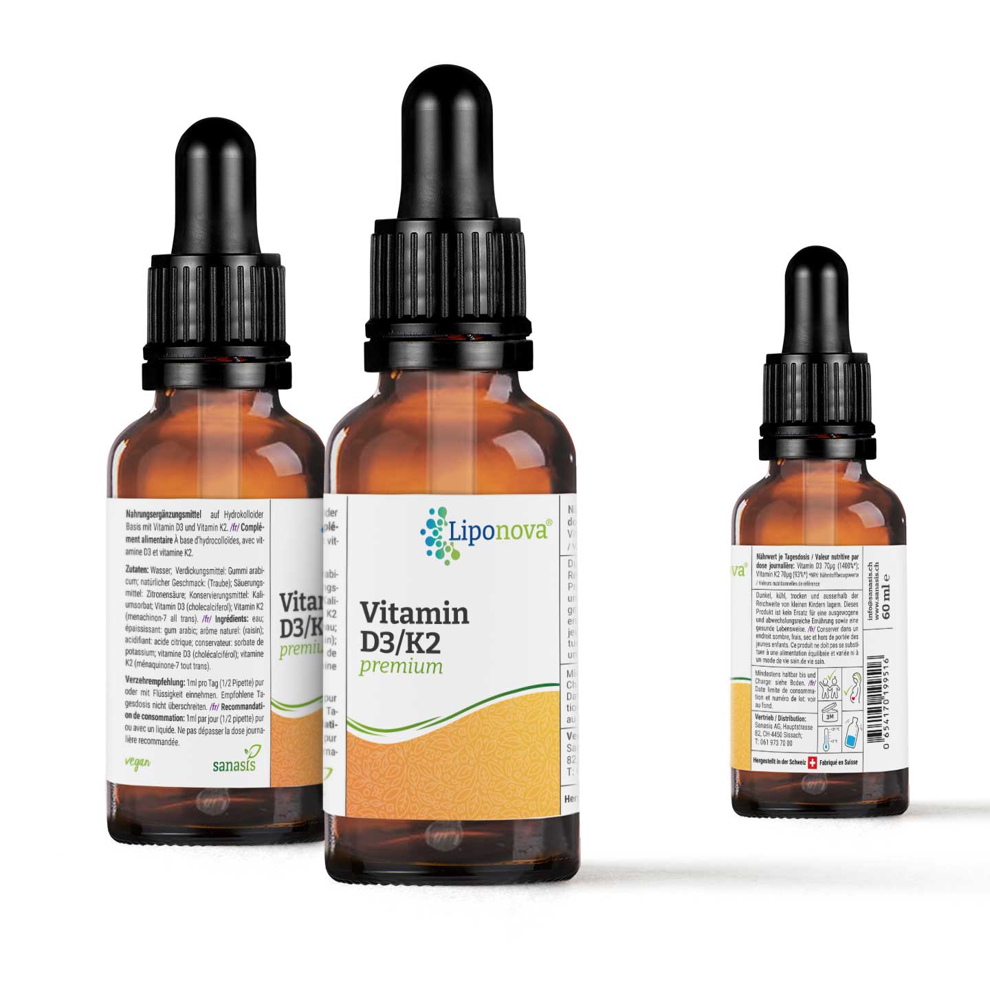 SANASIS Liponova Vitamin D3/K2 liposomal, image 2 sur 3