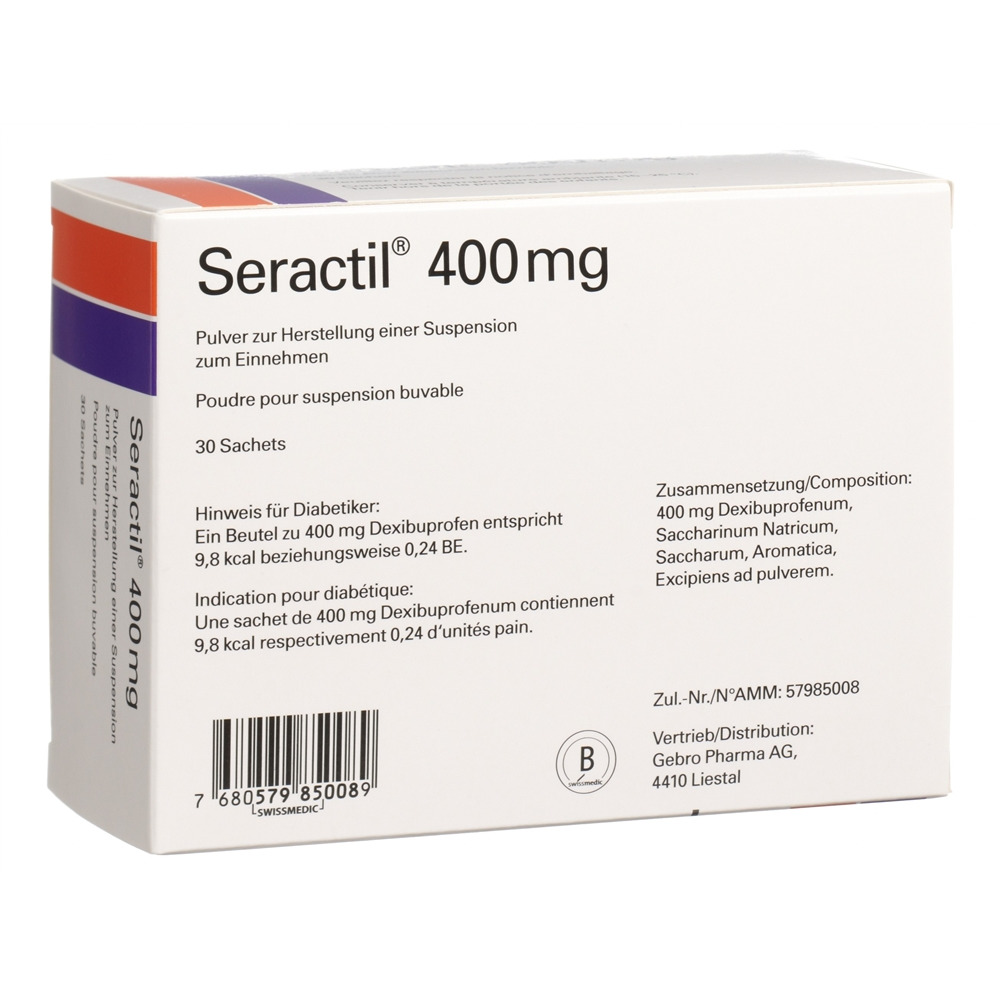 SERACTIL pdr 400 mg sach 30 pce, image 2 sur 2