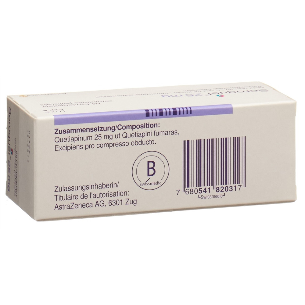 SEROQUEL cpr pell 25 mg blist 60 pce, image 2 sur 2