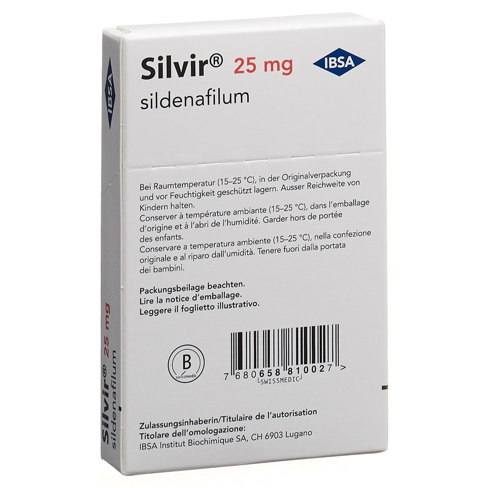 SILVIR film orodisp 25 mg blist 4 pce, image 2 sur 2