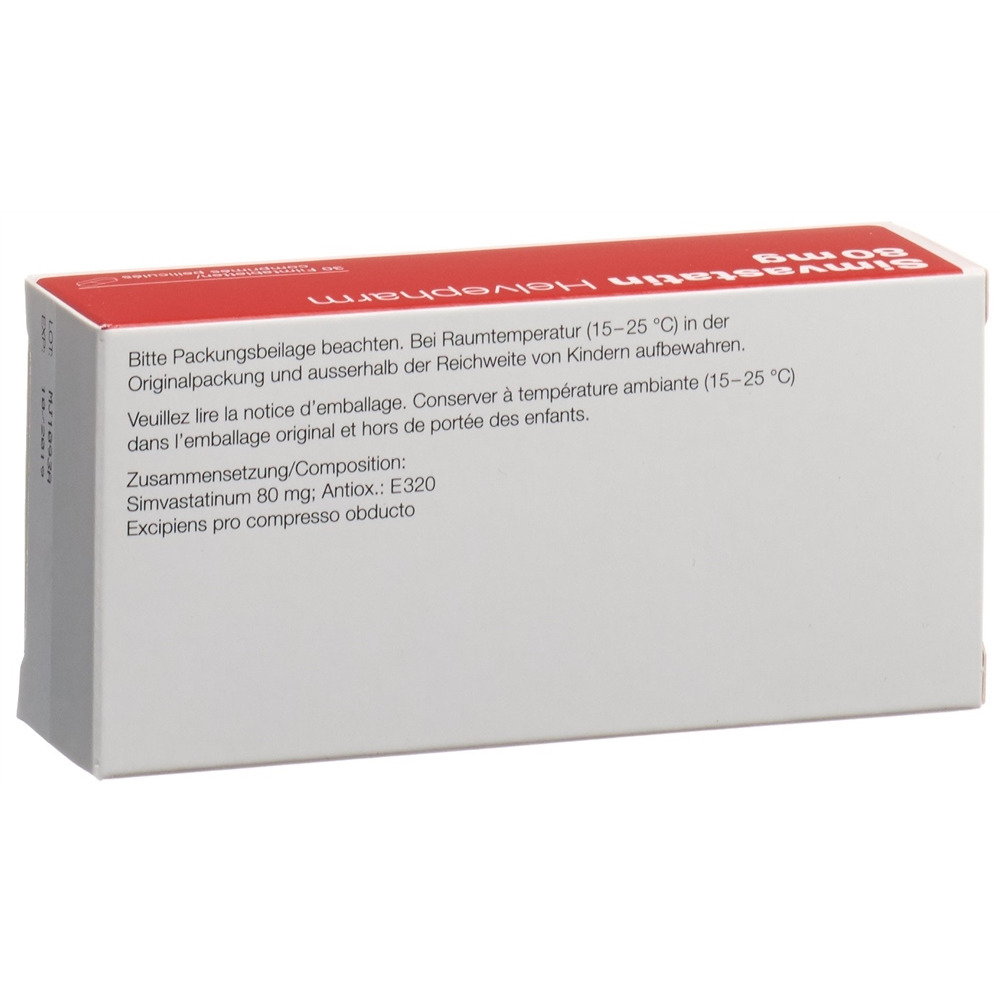 SIMVASTATINE Helvepharm 80 mg, image 2 sur 2