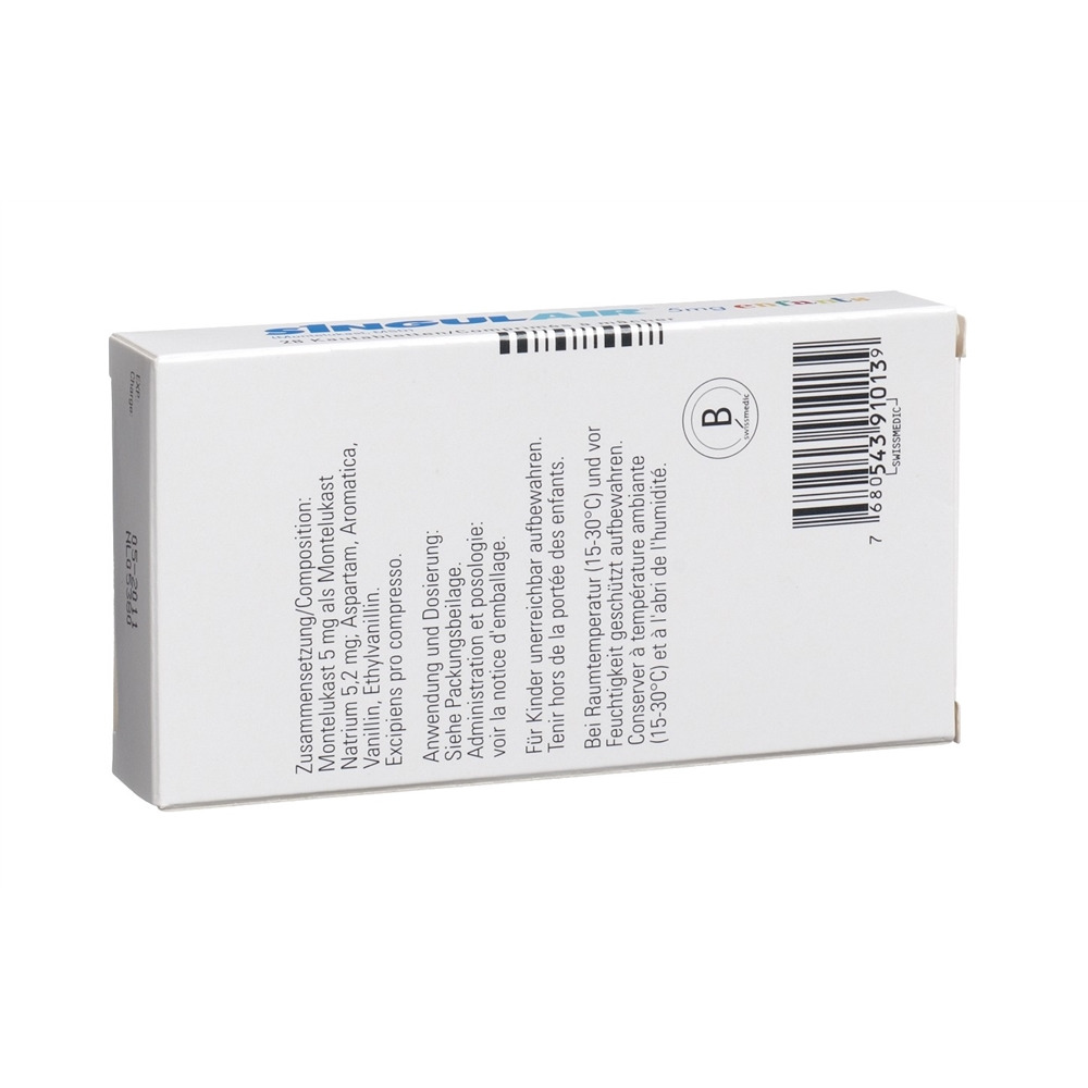 SINGULAIR cpr croquer 5 mg enf blist 28 pce, image 2 sur 2