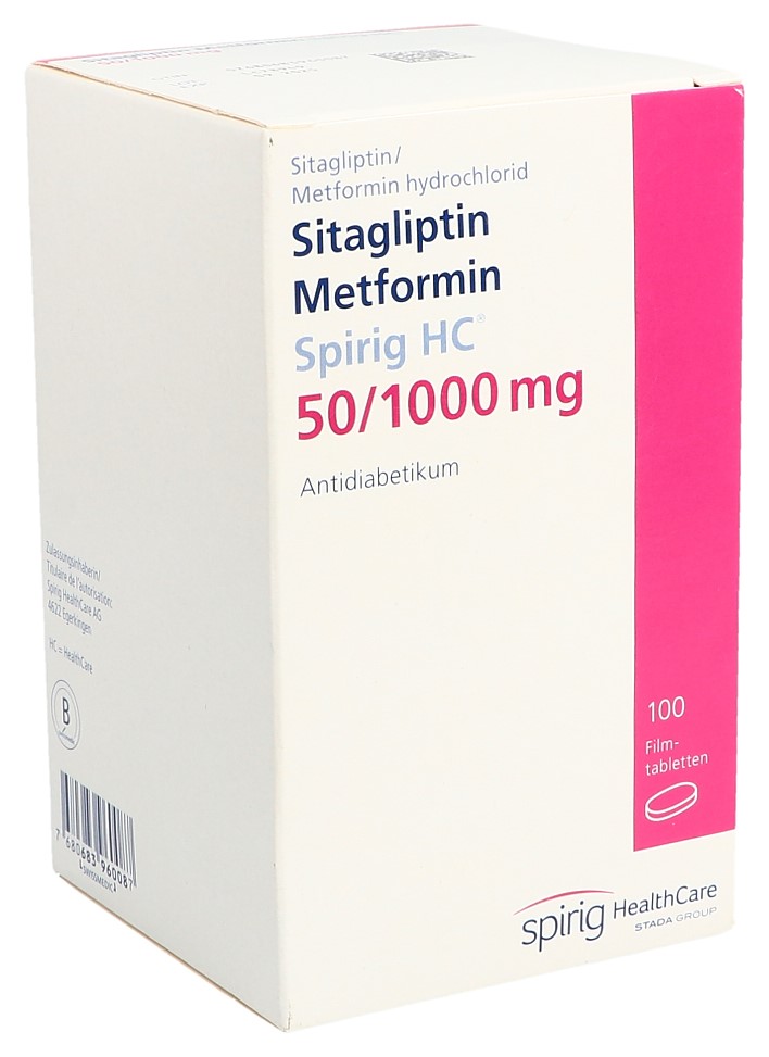 SITAGLIPTINE METFORMINE Metfor Spirig HC Filmtabl 50mg/1000mg Ds 100 ...