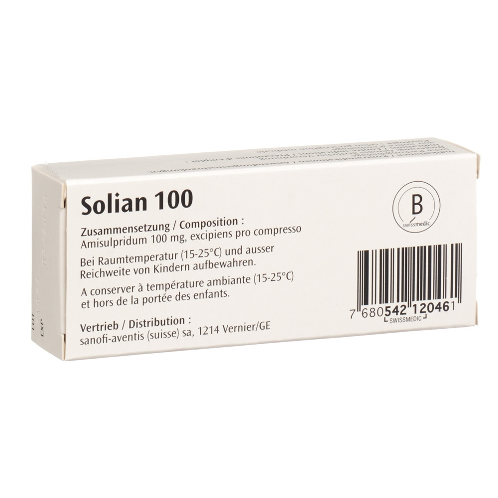 SOLIAN cpr 100 mg sécables blist 30 pce, image 2 sur 2