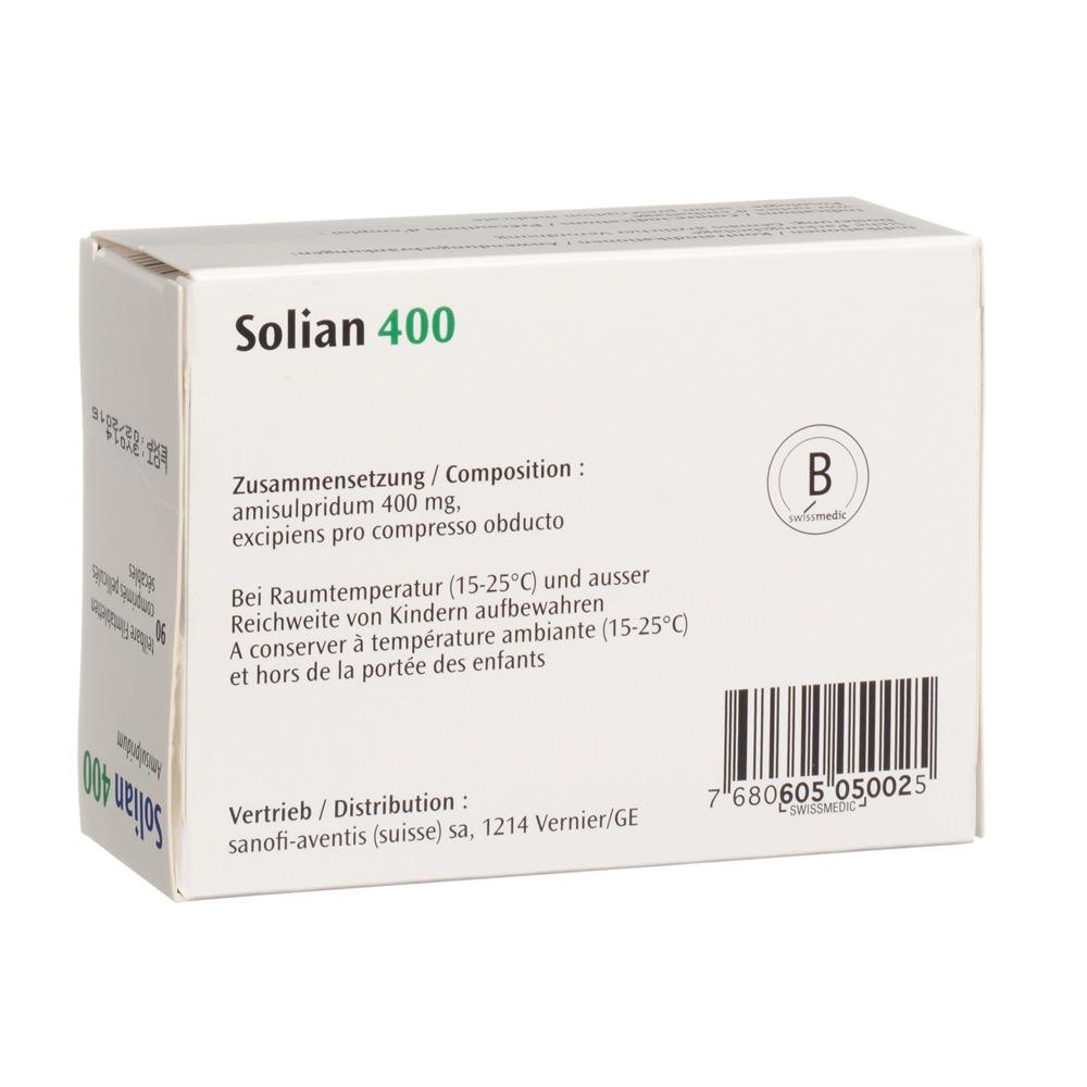 SOLIAN cpr pell 400 mg sécables blist 90 pce, image 2 sur 2