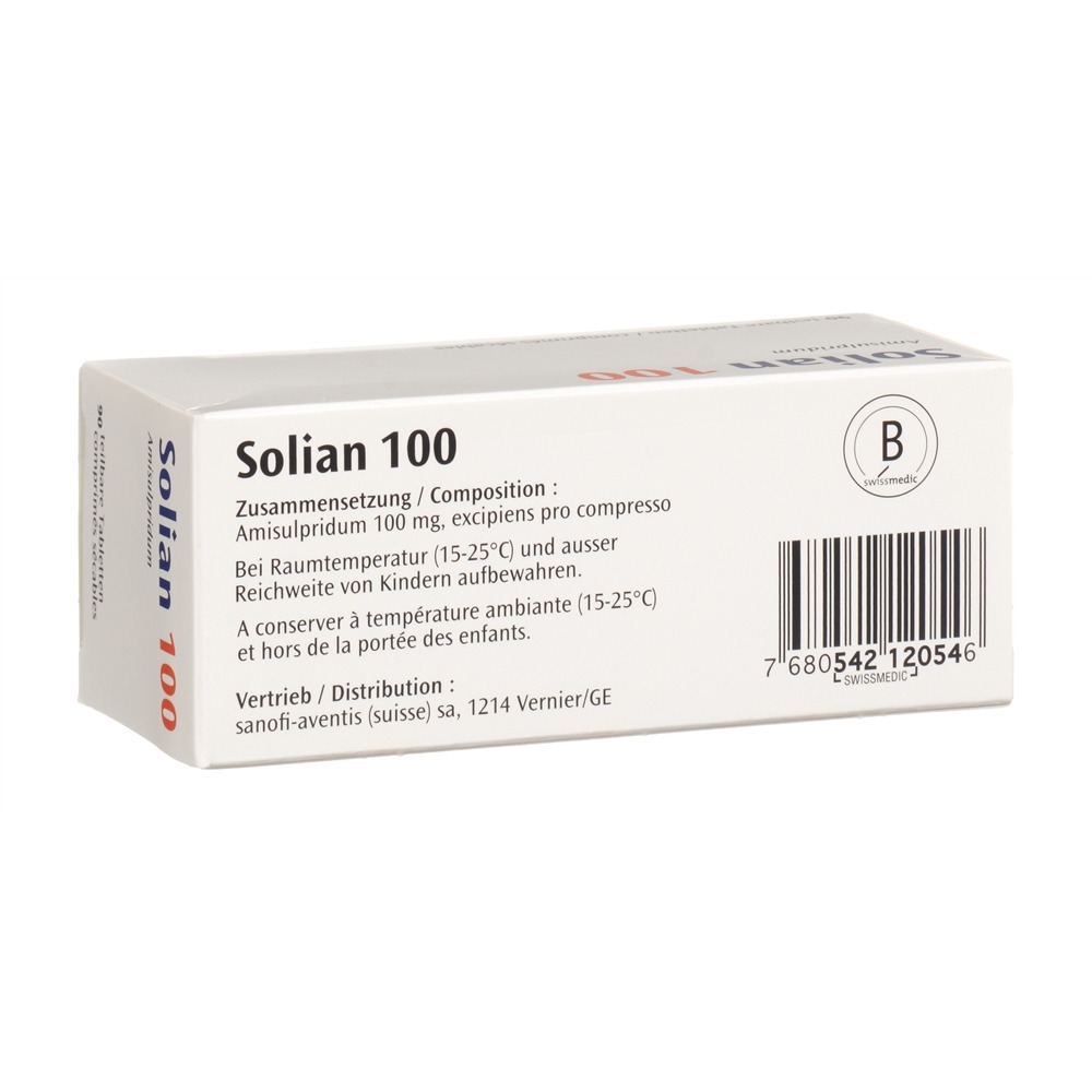 SOLIAN Tabl 100 mg teilbar Blist 90 Stk, Bild 2 von 2