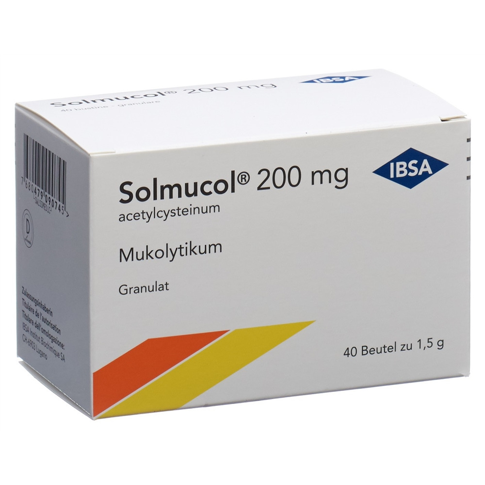 SOLMUCOL gran 200 mg sans sucre sach 1.5 g