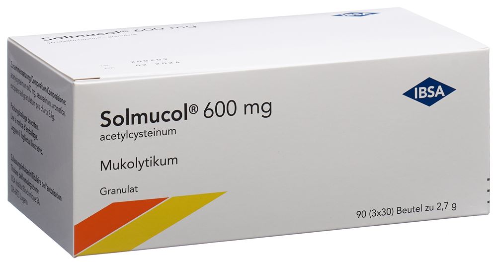 SOLMUCOL Gran 600 mg ohne Zucker Btl 90 Stk