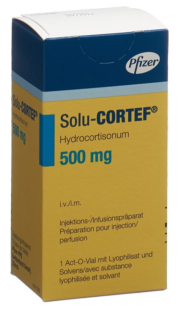 SOLU-CORTEF subst sèche 500 mg avec solvant 4 ml Act O Vial 1 pce, image principale