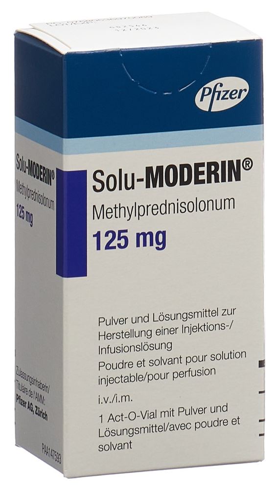 SOLU-MODERIN Trockensub 125 mg mit Solvens Act O Vial 1 Stk, Hauptbild