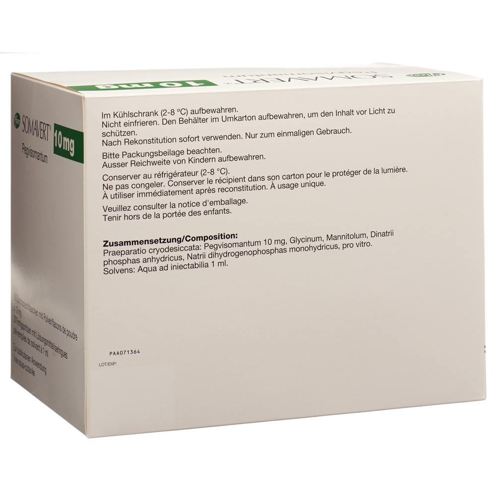 Somavert subst sèche 10 mg avec solvant (seringue pré-remplie) ser pré 30 pce, image 2 sur 3