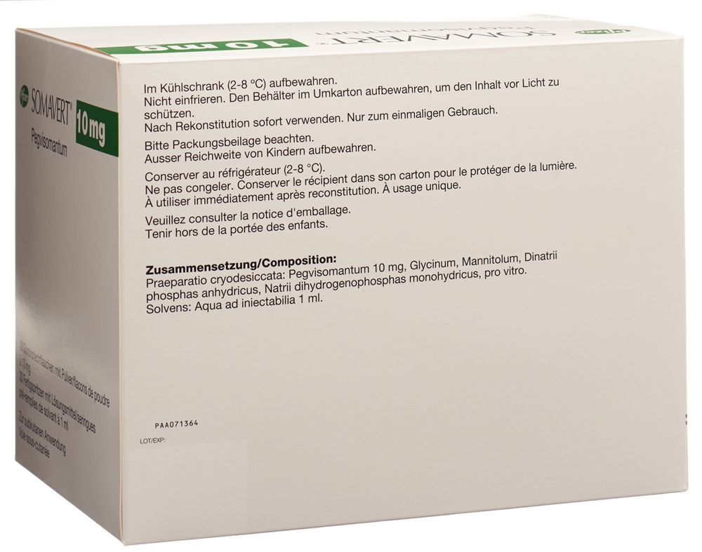 Somavert subst sèche 10 mg avec solvant (seringue pré-remplie) ser pré 30 pce, image 3 sur 3