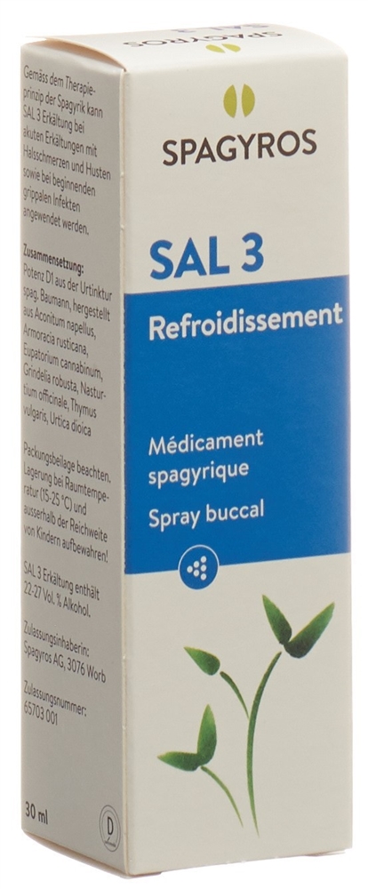 Spagyros SAL 3 refroidissements spray buccal, image 2 sur 3