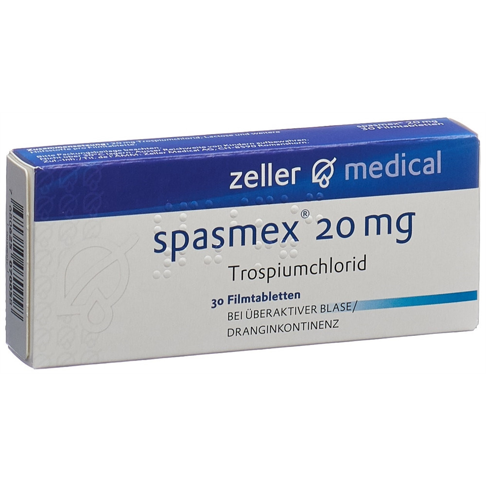 Spasmex Filmtabl 20 mg Blist 30 Stk, Hauptbild