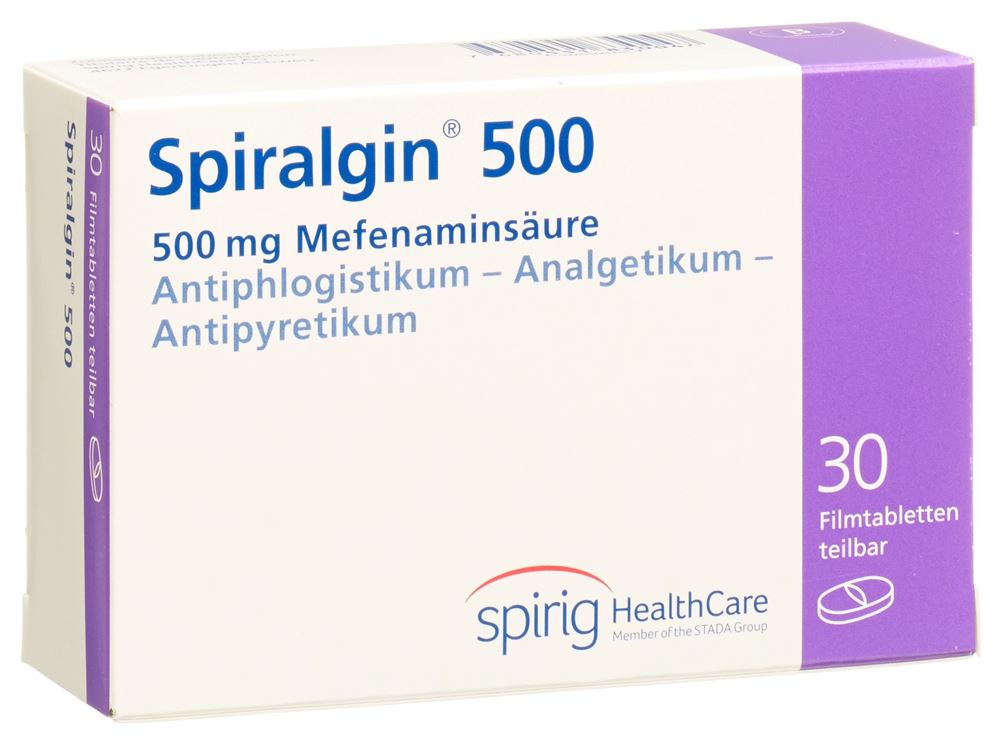 SPIRALGINE Filmtabl 500 mg Blist 30 Stk, Hauptbild