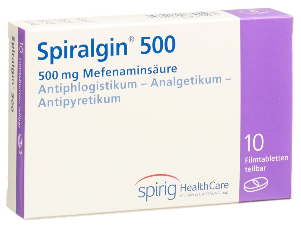 SPIRALGINE cpr pell 500 mg blist 10 pce, image principale