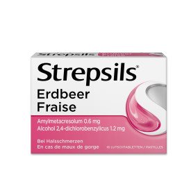 Strepsils cpr sucer fraise blist 16 pce, image principale