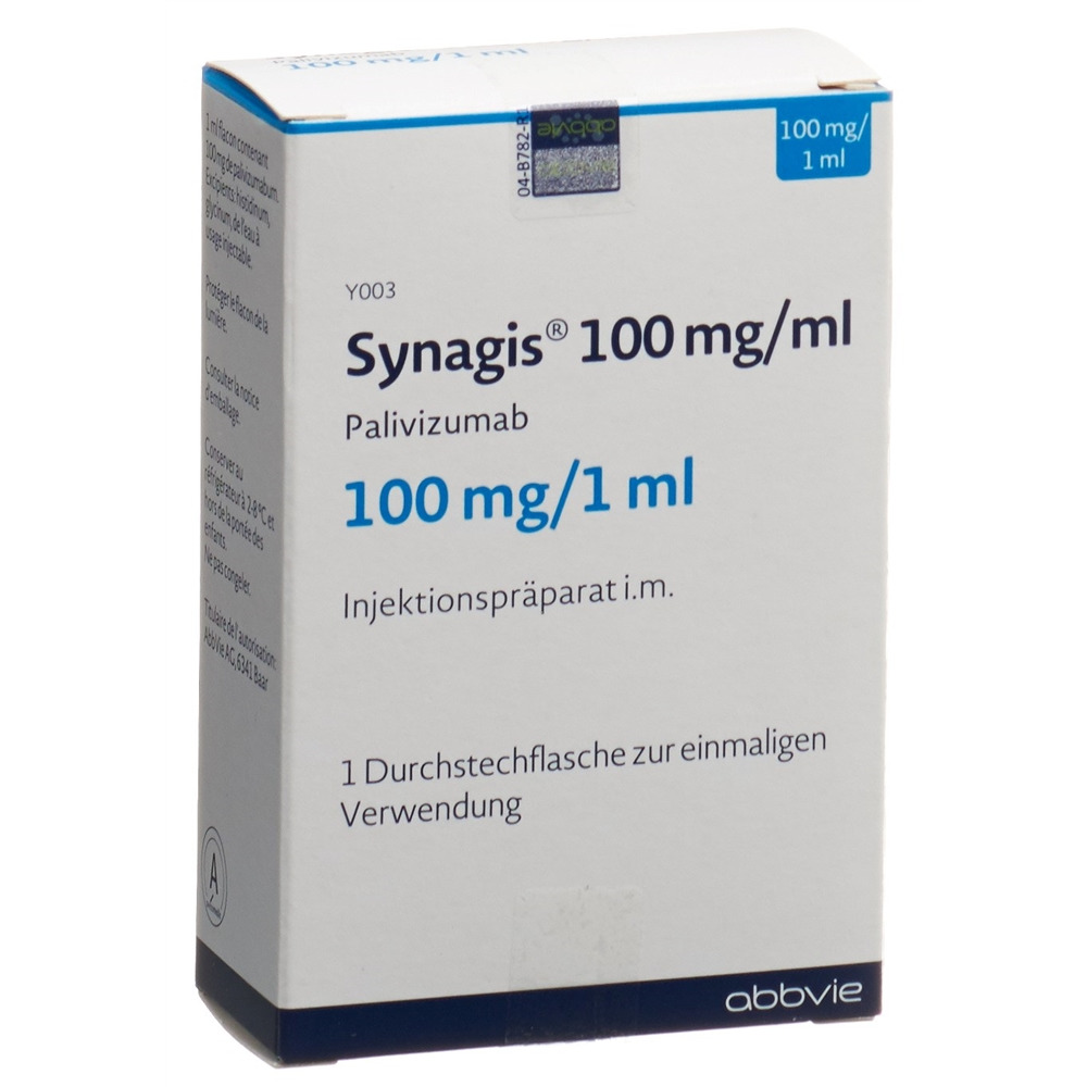 Synagis Inj Lös 100 mg/1ml Durchstf 1 Stk, Hauptbild