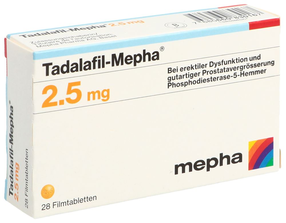 TADALAFIL Mepha 2.5 mg, Hauptbild