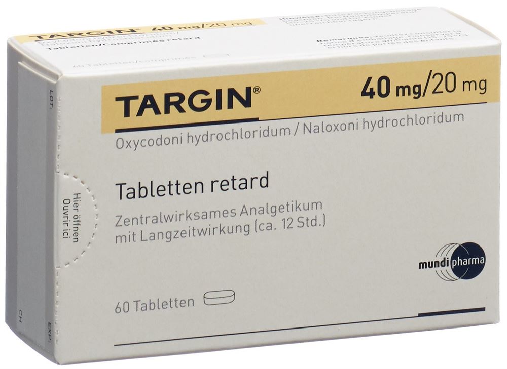 TARGIN cpr ret 40 mg/20 mg blist 60 pce, image principale