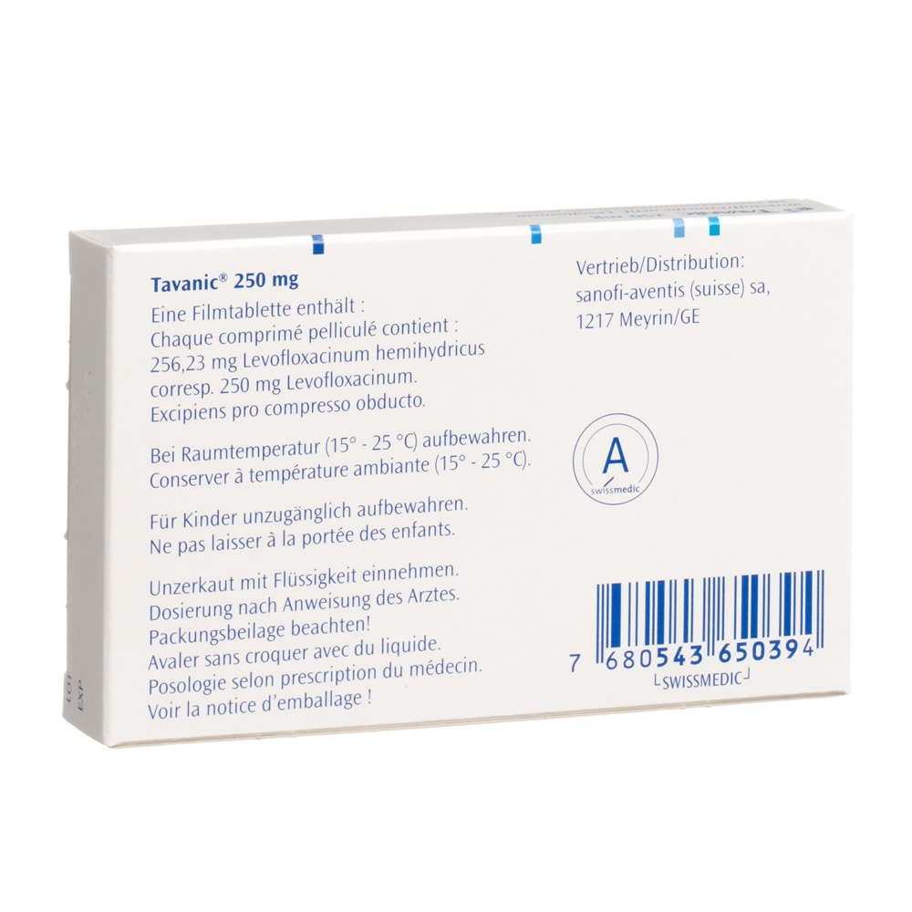 TAVANIC cpr 250 mg blist 10 pce, image 2 sur 2