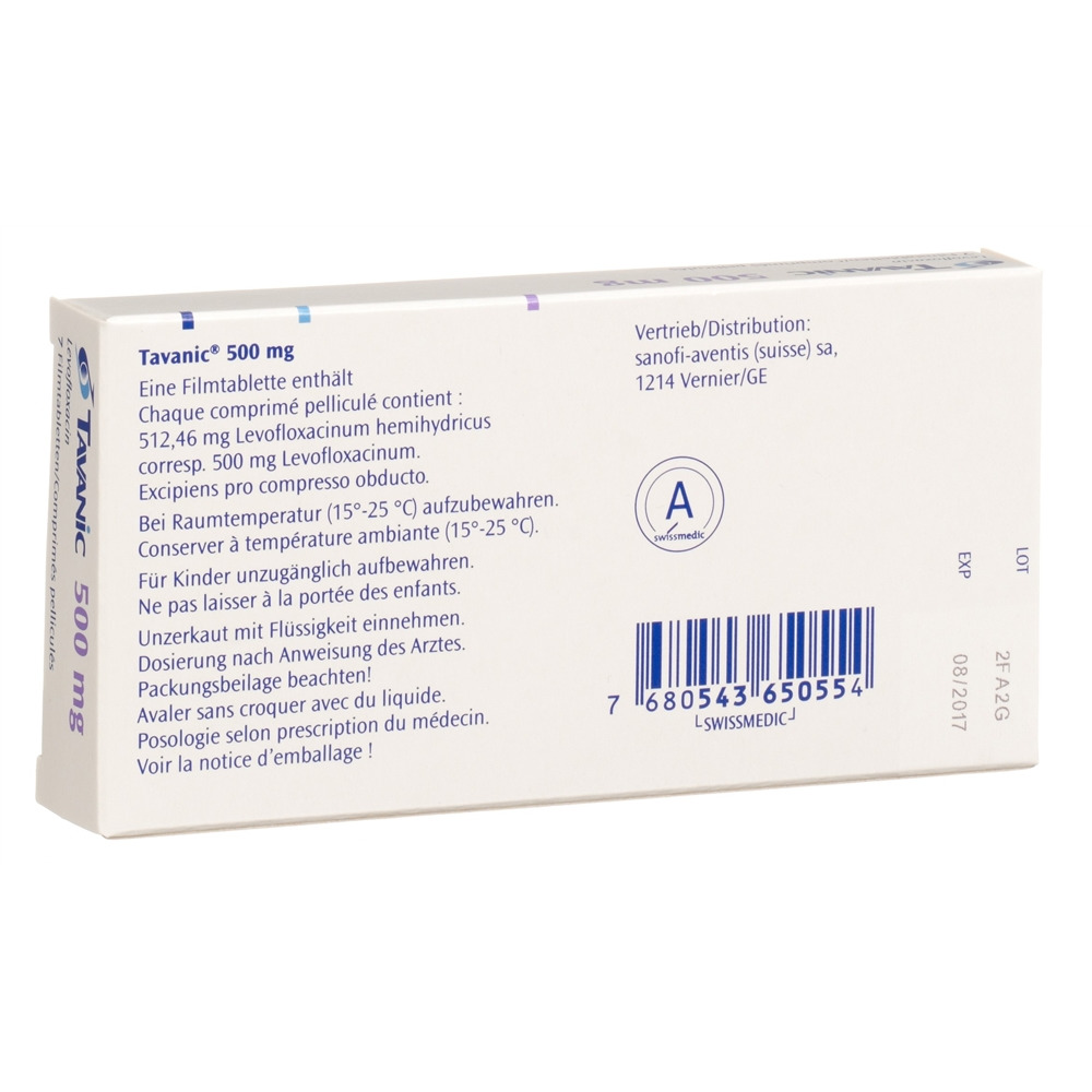 TAVANIC cpr 500 mg blist 7 pce, image 2 sur 2