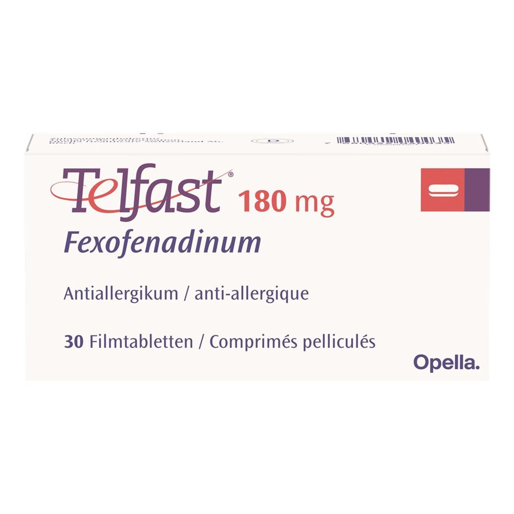 Telfast cpr pell 180 mg blist 30 pce, image principale Telfast cpr pell 180 mg blist 30 pce, image principale