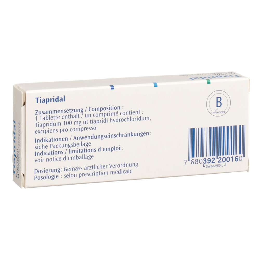 TIAPRIDAL Tabl 100 mg Blist 20 Stk, Bild 2 von 2