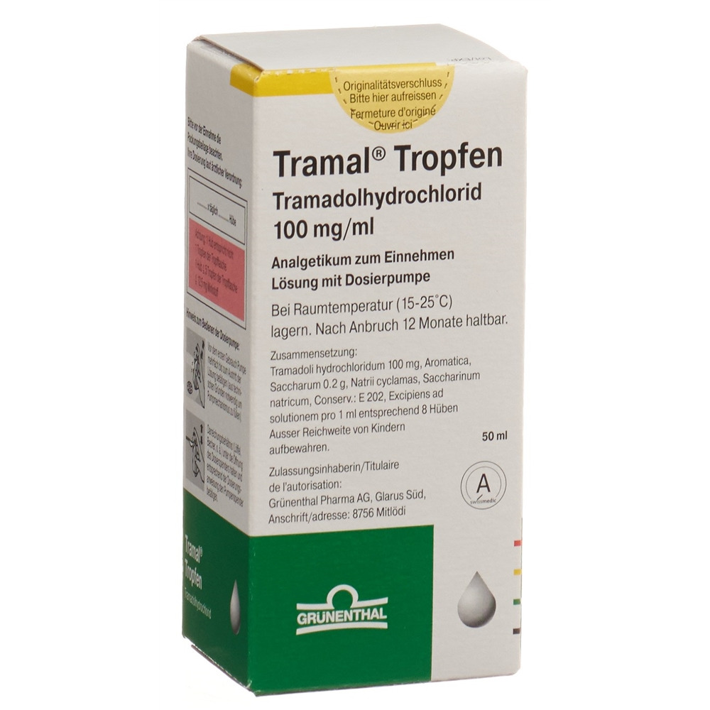 TRAMAL Tropfen 100 mg/ml mit Dosierpumpe Fl 50 ml, Hauptbild