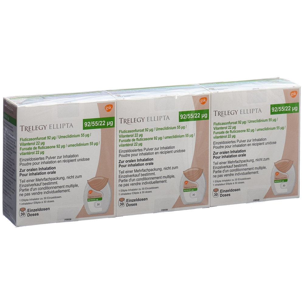 TRELEGY ELLIPTA Inh Plv 92/55/22mcg 30 Dos, Hauptbild